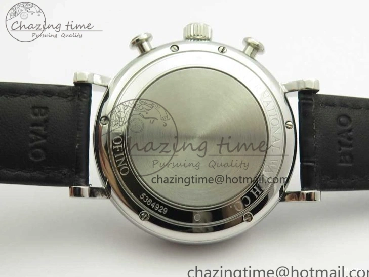 MIROTIME 0123 Portofino IW391001 SS ZK 1:1 Best Edition White Dial Silver Markers on Black Leather Strap A RelaxedFit 7139